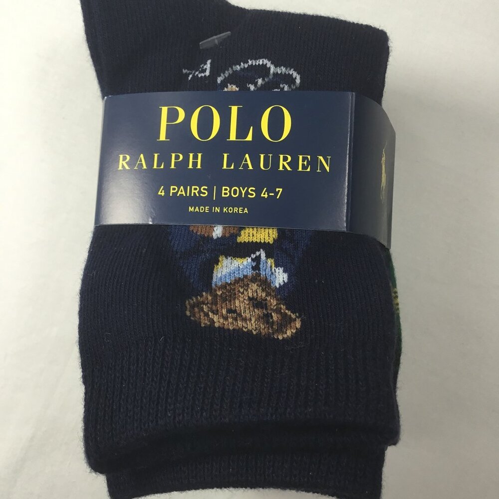 Polo Ralph Lauren Bear Crew Sock 4-Pack Toddler Boys 4-7